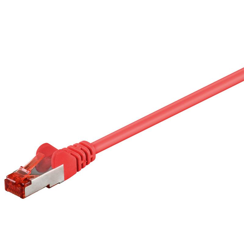 CAT 6 Netzwerkkabel, S/FTP, LS0H, rot - Länge: 0,50 m