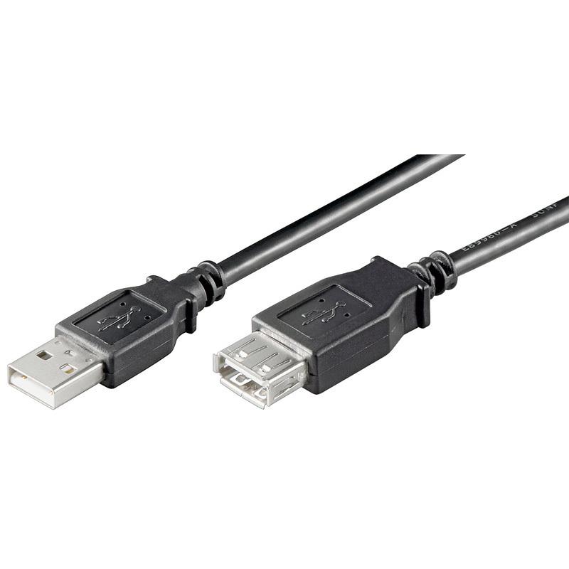 USB 2.0 Hi-Speed Verlängerungskabel A Stecker – A Buchse schwarz - Länge: 1,80 m