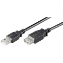 USB 2.0 Hi-Speed Verlängerungskabel A Stecker – A Buchse schwarz - Länge: 1,80 m