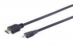 High Speed Micro HDMI Kabel mit Ethernet schwarz - Länge: 0,50 m