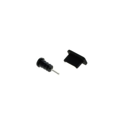Staubschutz-Kappen Set für USB Type C (USB-C) & Kopfhörer-Anschluss schwarz