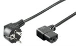 Kaltgerte Netzkabel Schutzkontakt-Stecker abgewinkelt  IEC320-C13 Buchse abgewinkelt schwarz - Lnge: 5,0 m