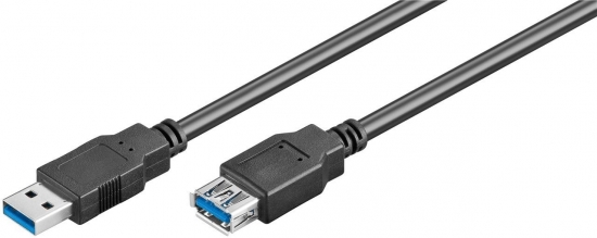 USB 3.0 SuperSpeed Verlängerungskabel A Stecker – A Buchse schwarz - Länge: 3,00 m