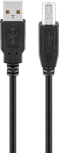USB 2.0 Hi-Speed Kabel A Stecker – B Stecker schwarz - Länge: 0,25 m
