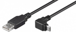 USB 2.0 Hi-Speed Kabel A Stecker – Micro B Stecker 90° Winkel schwarz - Länge: 1,80 m