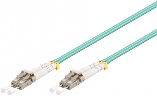 LWL Kabel Multimode OM3, LC-Stecker (UPC) > LC-Stecker (UPC), türkis - Länge: 0,50 m