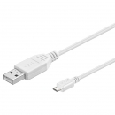 USB 2.0 Hi-Speed Kabel A Stecker – Micro B Stecker weiß - Länge: 0,60 m