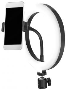 LogiLink Smartphone-Ringlicht: Flexibel, Einstellbare Farbtemperatur, Ø 20 cm 