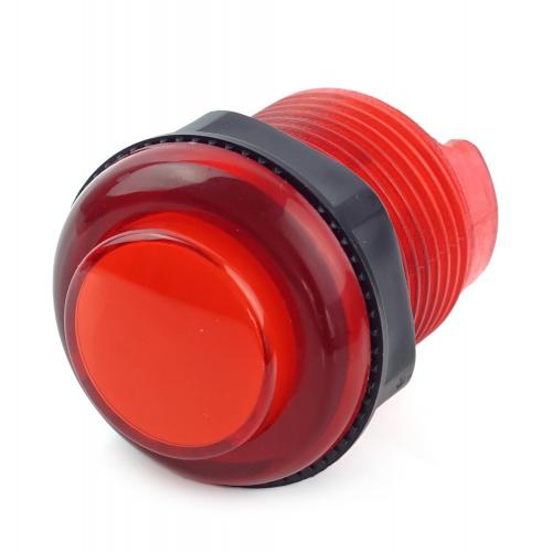 Arcade Button, 30mm, beleuchtet (LED 5V DC), transparent - Farbe: rot