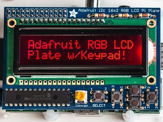Adafruit RGB Negatives 16x2 LCD und Keypad Kit fr Raspberry Pi