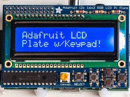Adafruit Blau-Wei 16x2 LCD und Keypad Kit fr Raspberry Pi