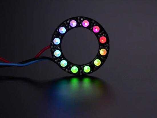 Adafruit NeoPixel Ring - 12 x 5050 RGBW LEDs mit integrierten Treibern, Warmweiß