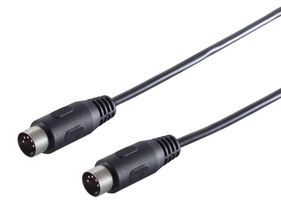 Audio / MIDI Kabel, 5-pol. DIN-Stecker – DIN-Stecker, schwarz - Länge: 2,50 m
