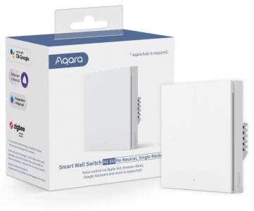 Aqara Smart Wall Switch H1 EU - Intelligenter Einzelschalter, Zigbee 3.0, Ohne Neutralleiter, Wei