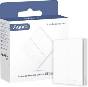 Aqara Smart Wall Switch H1 EU - Doppelschalter ohne Neutralleiter, Zigbee 3.0, Batteriebetrieb, Wei