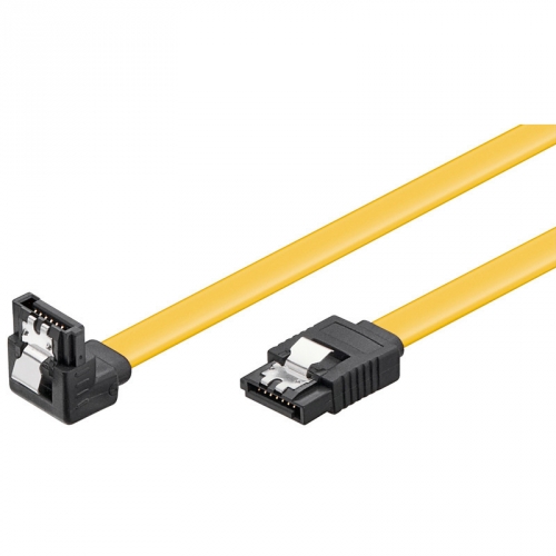 S-ATA Kabel 1.5GBits / 3GBits / 6GBits 90° nach unten gewinkelt gelb