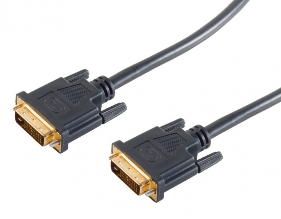 DVI Verbindungskabel DVI-D Stecker 24+1 – DVI-D Stecker 24+1 schwarz - Länge: 1,0m
