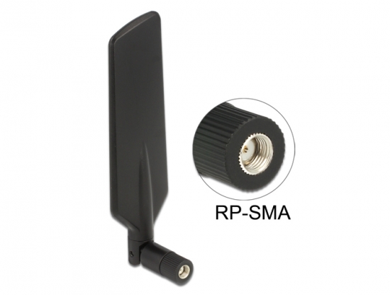 LTE WLAN Dualband Antenne RP-SMA 1 ~ 4 dBi omnidirektional drehbar mit Kippgelenk schwarz