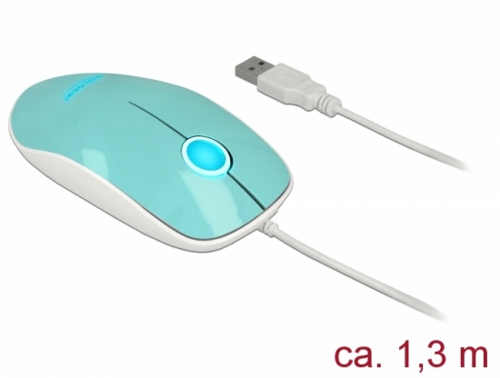 Optische 3-Tasten LED Maus USB Typ-A türkis