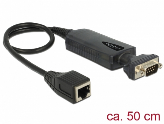 Konverter Ethernet LAN RJ45 10/100 Mbps Buchse zu seriell RS-232 DB9 Stecker mit Muttern