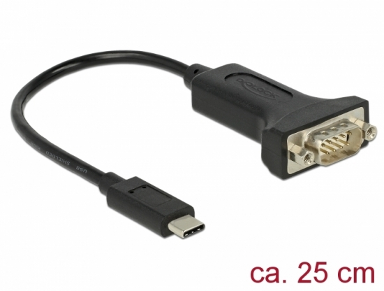 Adapter USB Type-C - 1 x Seriell DB9 RS-232, FTDI