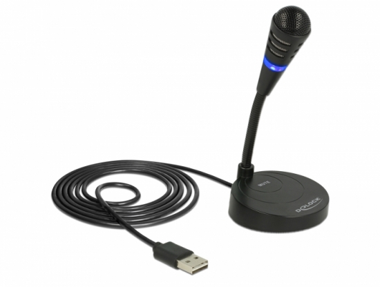 USB Mikrofon mit Standfuß und Touch-Mute Taste