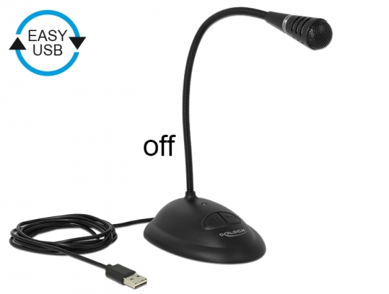 USB Schwanenhals Mikrofon mit Standfuß und Mute + On / Off Taste