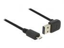 EASY USB 2.0 Kabel A Stecker oben/unten gewinkelt  micro B Stecker schwarz - Lnge: 5,0 m