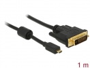 Adapterkabel Micro HDMI Typ D Stecker – DVI-D 24+1 Stecker schwarz - Länge: 1,0 m