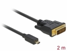 Adapterkabel Micro HDMI Typ D Stecker – DVI-D 24+1 Stecker schwarz - Länge: 2,0 m
