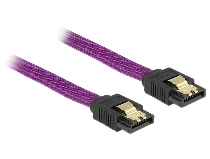 S-ATA Premium Kabel 1.5GBits / 3GBits / 6GBits violett - Länge: 0,20 m