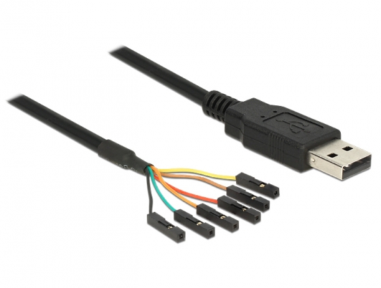 Adapterkabel USB - Seriell-TTL 6 Pin Pinheader Buchse einzeln (5V) 1,80m