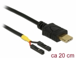 Kabel USB-C Stecker > 2 x Pfostenbuchse einzeln zur Stromversorgung - Lnge: 20cm