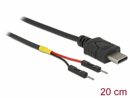 Kabel USB-C Stecker – 2x Pfostenstecker einzeln zur Stromversorgung - Länge: 20 cm