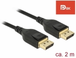 DisplayPort Kabel 8K 60Hz, DP zertifiziert, schwarz - Lnge: 2,0 m