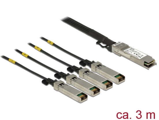 Kabel Twinax QSFP+ Stecker - 4 x SFP+ Stecker, 3,0m