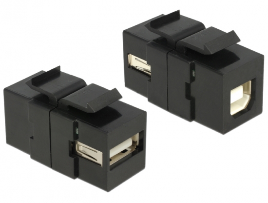 Keystone USB2.0 A Buchse > USB2.0 B Buchse schwarz