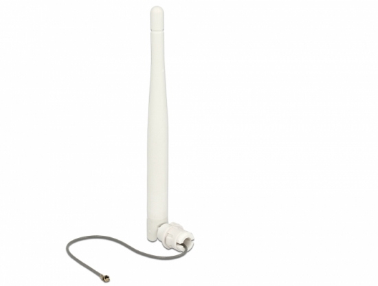 WLAN 802.11 b/g/n Antenne MHF Stecker 3 dBi omnidirektional 1.13 12 cm flexibel Clip wei