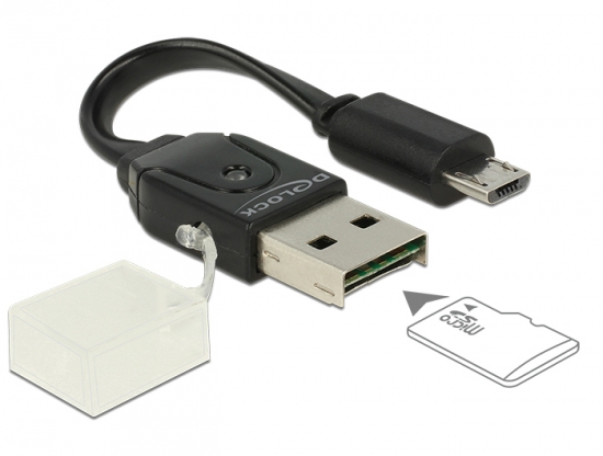 OTG Micro SD Cardreader Kabel Micro B Stecker - A Stecker