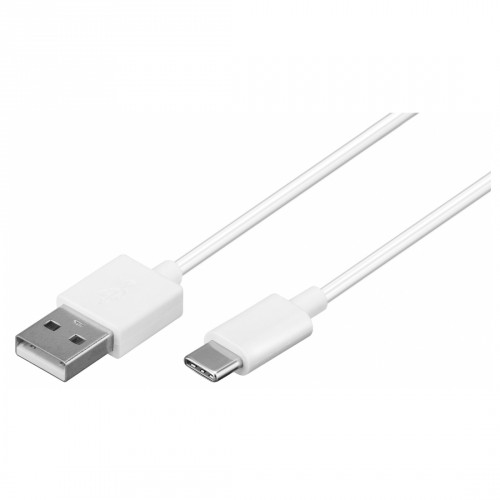 USB-C 2.0 Sync- & Ladekabel A-Stecker – C-Stecker weiß