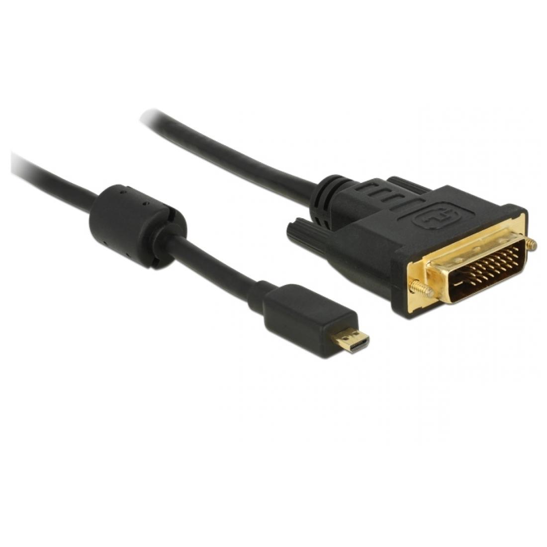 Adapterkabel Micro HDMI Typ D Stecker – DVI-D 24+1 Stecker schwarz