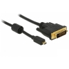 Adapterkabel Micro HDMI Typ D Stecker – DVI-D 24+1 Stecker schwarz