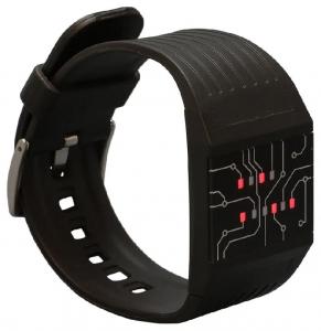 getDigital binre Armbanduhr, Geek-Accessoire mit LED-Zeitanzeige, Zeit ablesen mit Logik