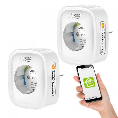 Gosund NiteBird SP1-H, Smart Wi-Fi Plug, WLAN Steckdose, HomeKit kompatibel, 2er Pack