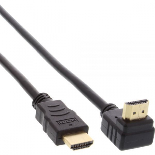 High Speed HDMI Kabel mit Ethernet 90° gewinkelt schwarz