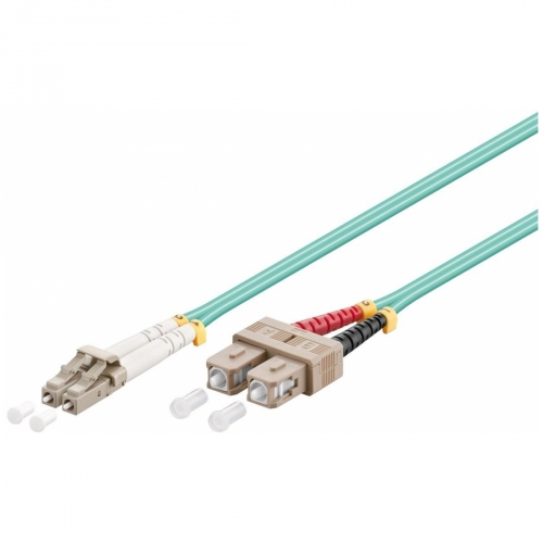 LWL Kabel Multimode OM3, LC-Stecker (UPC) > SC-Stecker (UPC), türkis