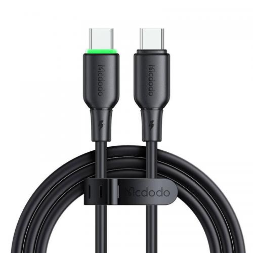 Mcdodo CA-4771 Liquid Silicon Cable, USB-C - USB-C Kabel mit LED, 65W, 1,2m, schwarz