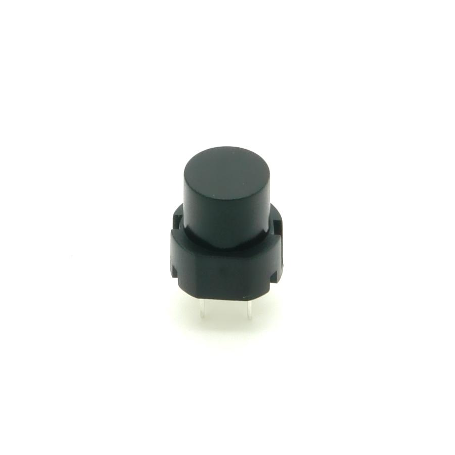 Mikro-Drucktaster 12mm rund, Printmontage, Schließer - Farbe: schwarz