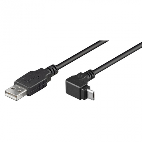 USB 2.0 Hi-Speed Kabel A Stecker  Micro B Stecker 90 Winkel schwarz