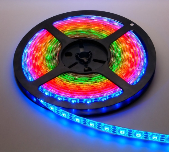 digitaler LED RGB NeoPixel Stripe, IP65 vergossen, 60 LEDs/m, schwarze Leiterbahn - Meterware